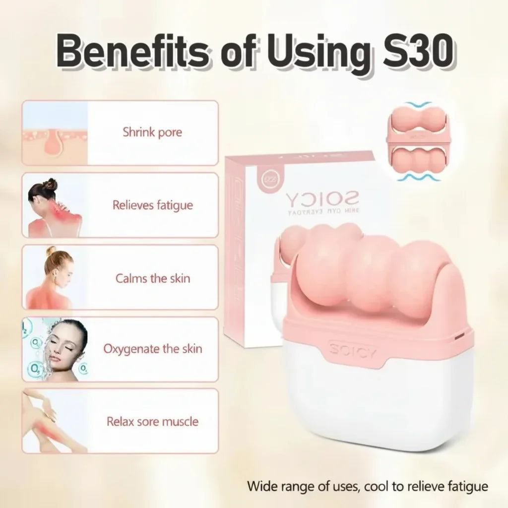 2-in-1 W+V Shaped Face Roller & Cool Ice Body Massager - Buy Online in Pakistan at Cosmia.pk