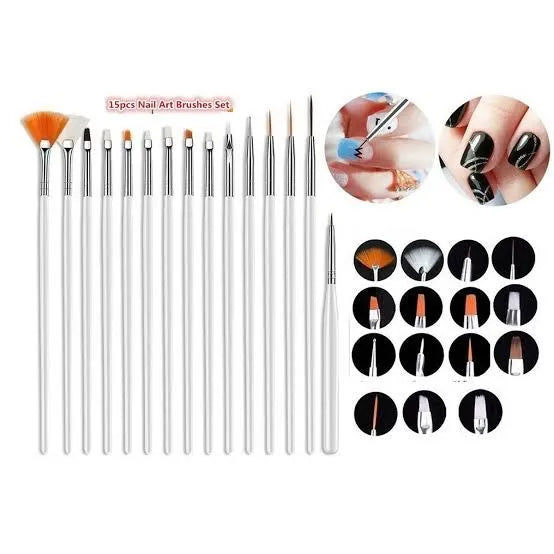 15 Pcs Nail Art Drawing Liner Brush Kit - Buy Online in Pakistan at Cosmia.pk