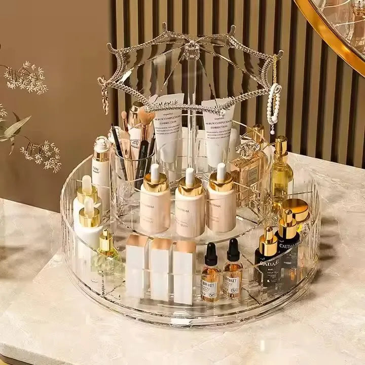 Light Luxury 360° Rotating Tabletop Cosmetics Storage Box - Buy Online in Pakistan at Cosmia.pk