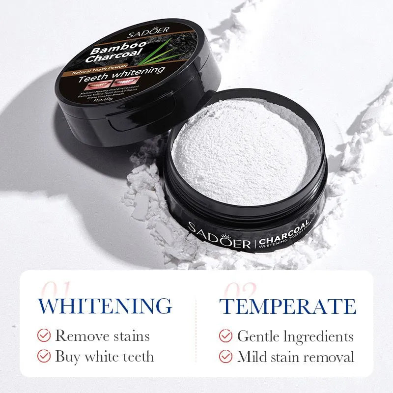 Sadoer Bamboo Charcoal Teeth Whitening Powder – 60 g - Buy Online in Pakistan at Cosmia.pk