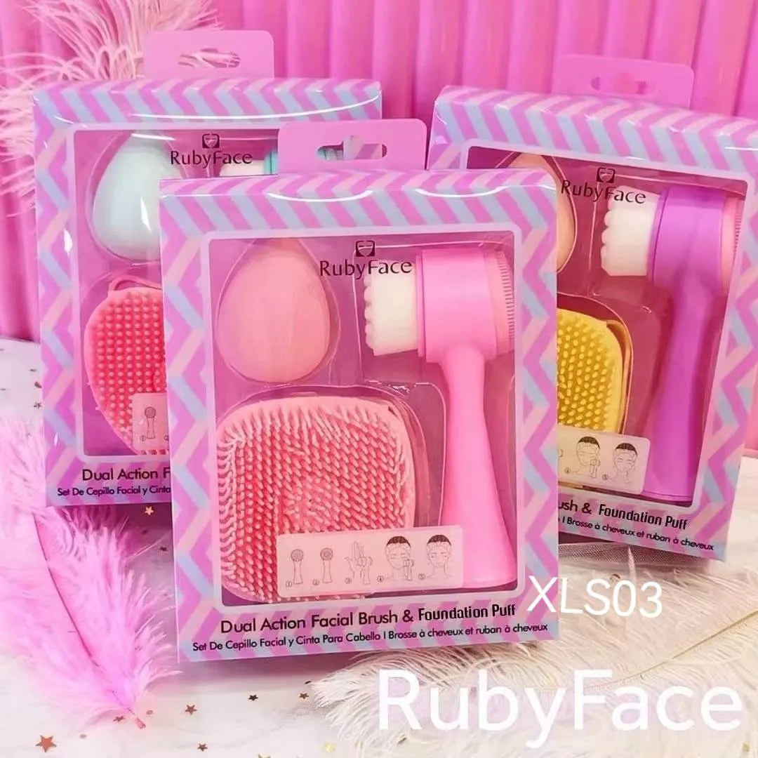 Ruby Face – Face Brush and Silicone Massage Bath Brush Set - Buy Online in Pakistan at Cosmia.pk