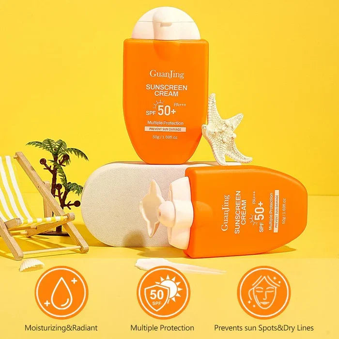 Guanjing Sunscreen Cream SPF 50+ Multiple Protection & Moisturizing Formula – 50g - Buy Online in Pakistan at Cosmia.pk