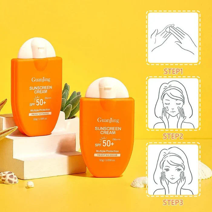 Guanjing Sunscreen Cream SPF 50+ Multiple Protection & Moisturizing Formula – 50g - Buy Online in Pakistan at Cosmia.pk