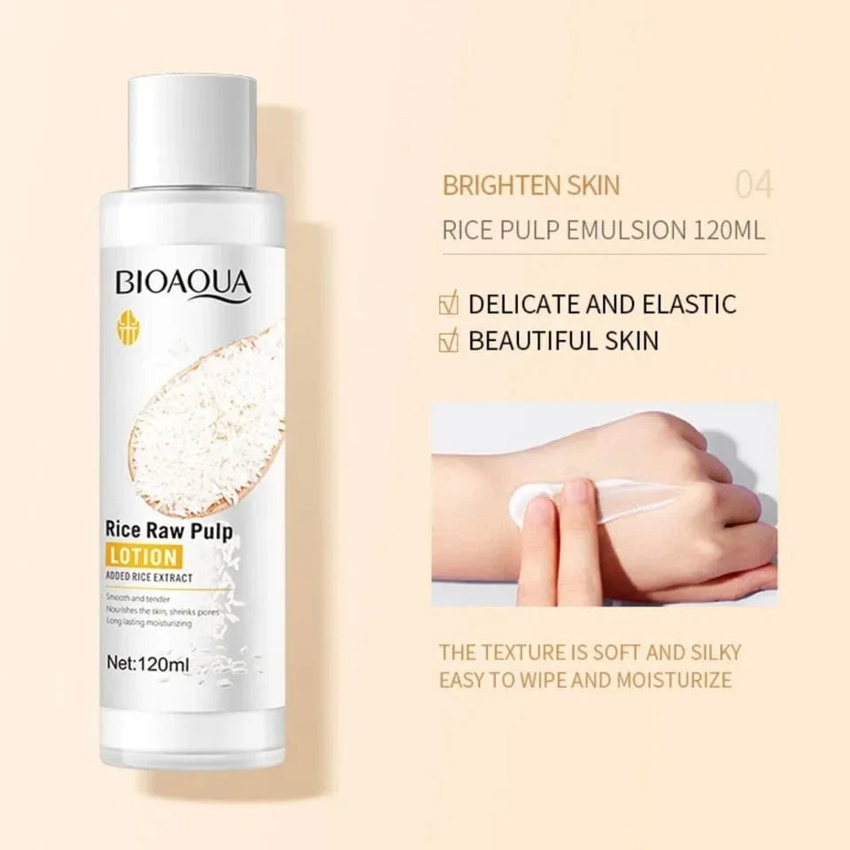Bioaqua Rice Raw Pulp Rejuvenating & Moisturizing - Six Piece Suit Kit - Buy Online in Pakistan at Cosmia.pk