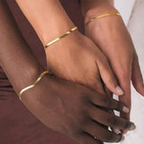 Trendy Flat Snake Chain Bracelets – Stainless Steel (Each) - Buy Online in Pakistan at Cosmia.pk