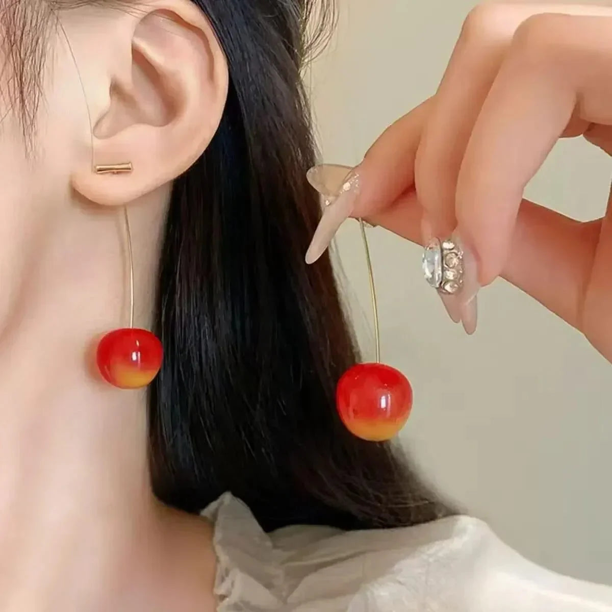 Elegant Cherry Dangle Earrings – Each - Buy Online in Pakistan at Cosmia.pk