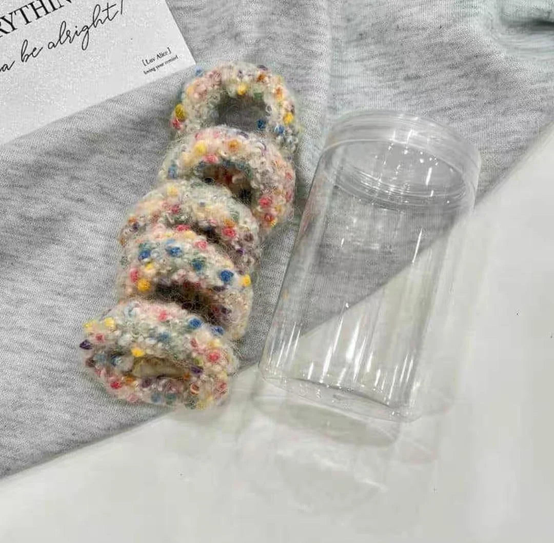 New Colored Dot Plush Hair Loop – Thick High Elastic Soft Velvet - Buy Online in Pakistan at Cosmia.pk