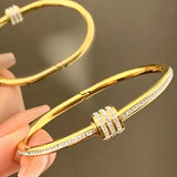 Gold Plated Zircon Bangle – Elegant Nut Style Bracelet - Buy Online in Pakistan at Cosmia.pk