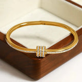 Gold Plated Zircon Bangle – Elegant Nut Style Bracelet - Buy Online in Pakistan at Cosmia.pk