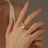 Forever Bow pearl charm RING - Buy Online in Pakistan at Cosmia.pk