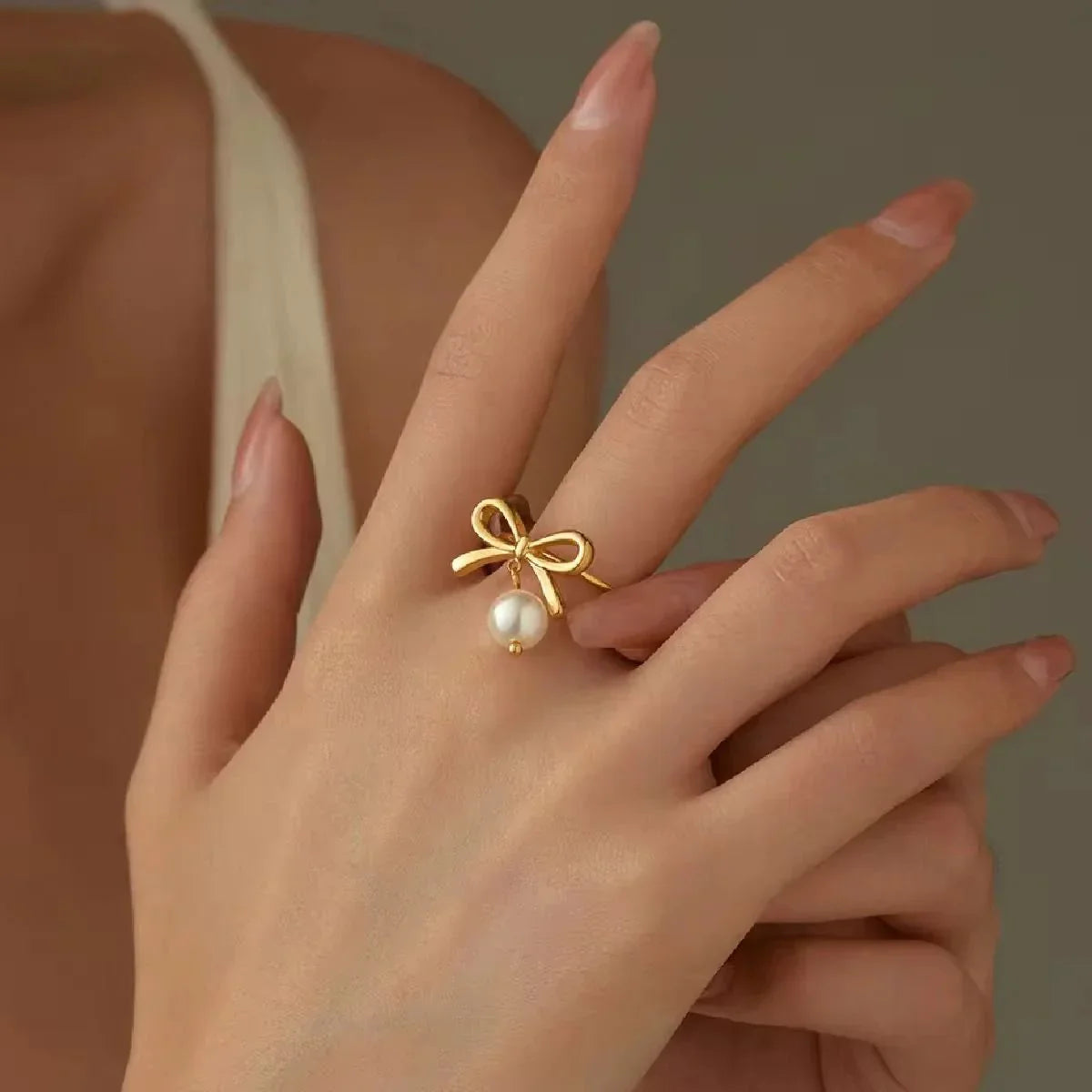 Forever Bow pearl charm RING - Buy Online in Pakistan at Cosmia.pk