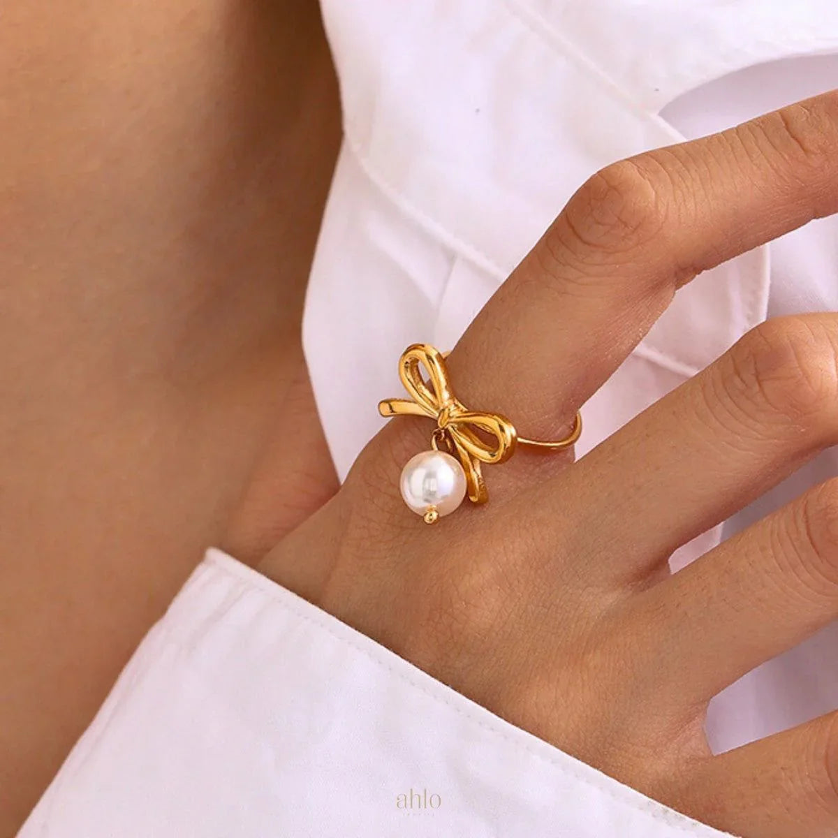 Forever Bow pearl charm RING - Buy Online in Pakistan at Cosmia.pk
