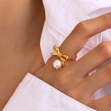 Forever Bow pearl charm RING - Buy Online in Pakistan at Cosmia.pk