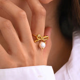 Forever Bow pearl charm RING - Buy Online in Pakistan at Cosmia.pk