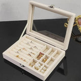 Velvet Glass Ring Earring Jewelry Display Organizer Box - Buy Online in Pakistan at Cosmia.pk