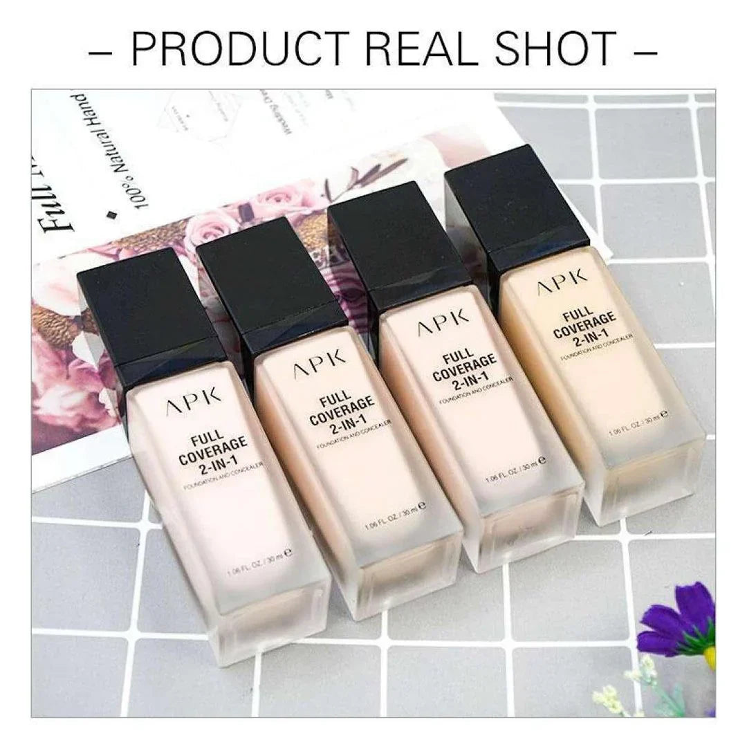 APK Full Coverage 2-in-1 Foundation & Concealer – 30ml - Buy Online in Pakistan at Cosmia.pk