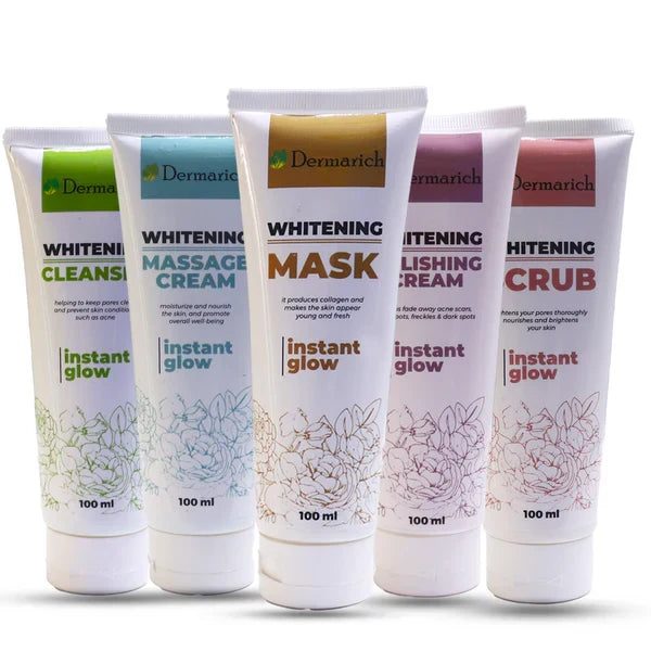 Dermarich Instant Glow Luxury Whitening Facial Kit- 5 Steps - Buy Online in Pakistan at Cosmia.pk