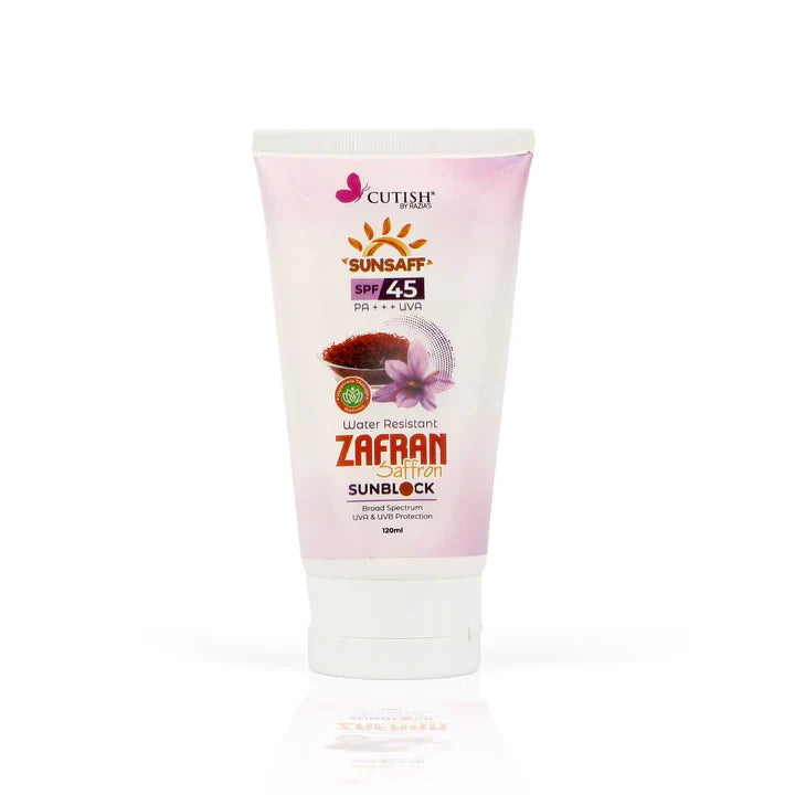 Cutish Zafran Sunblock 120ml - Buy Online in Pakistan at Cosmia.pk