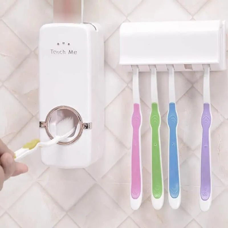 Touch Me Press Toothpaste Dispenser With Toothbrush Holder - Buy Online in Pakistan at Cosmia.pk