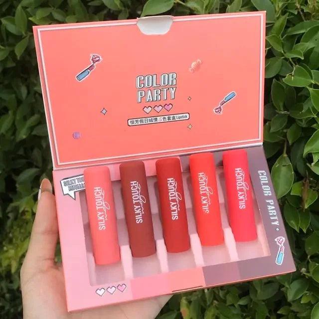 5pcs Silky Touch Color Party Lipstick - Buy Online in Pakistan at Cosmia.pk