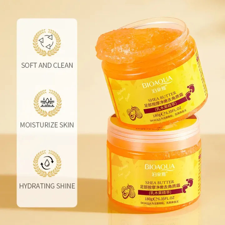 Bioaqua Shea Butter Foot Care Cream Massage Scrub - 180g - Buy Online in Pakistan at Cosmia.pk