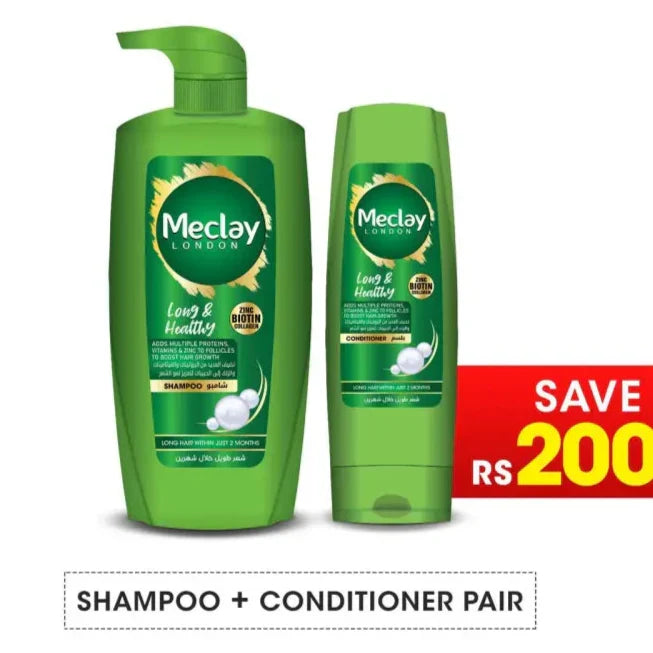 Meclay London Long & Healthy Shampoo - 660ml + Conditioner Pair Box (Save Rupees 200) - Buy Online in Pakistan at Cosmia.pk