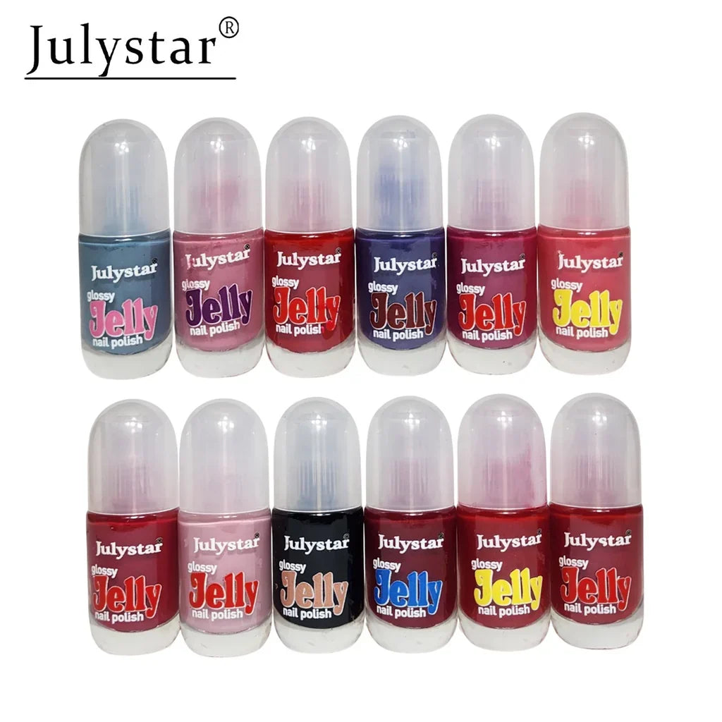 Julystar Glossy Jelly Peel off Nail Polish (Pack of 12Pcs) - Buy Online in Pakistan at Cosmia.pk