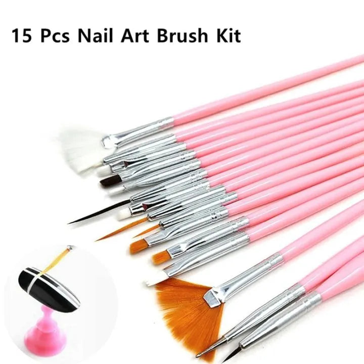 15 Pcs Nail Art Drawing Liner Brush Kit - Buy Online in Pakistan at Cosmia.pk