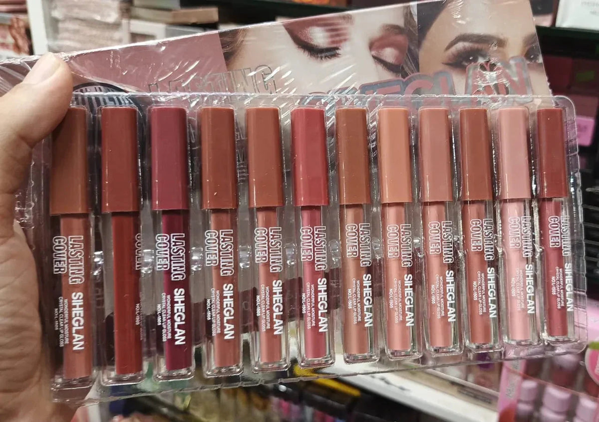 Sheglan Matte Long Lasting Cover Lip Glosses - 12 Pcs Set - Buy Online in Pakistan at Cosmia.pk