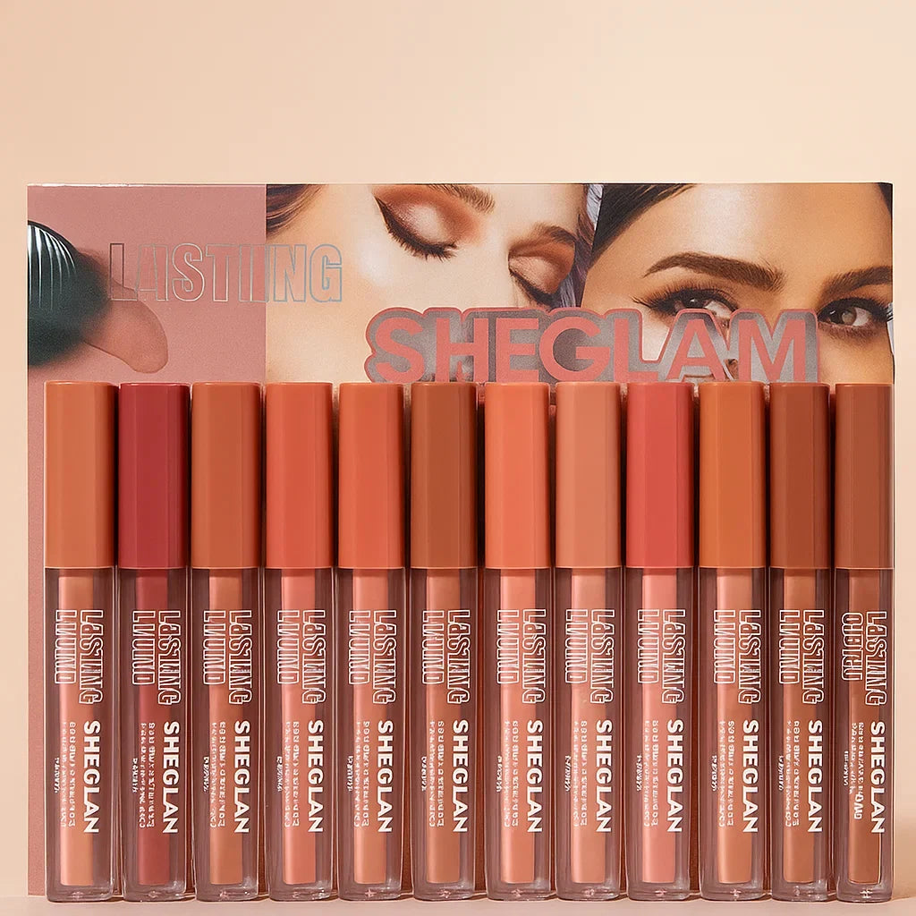 Sheglan Matte Long Lasting Cover Lip Glosses - 12 Pcs Set - Buy Online in Pakistan at Cosmia.pk