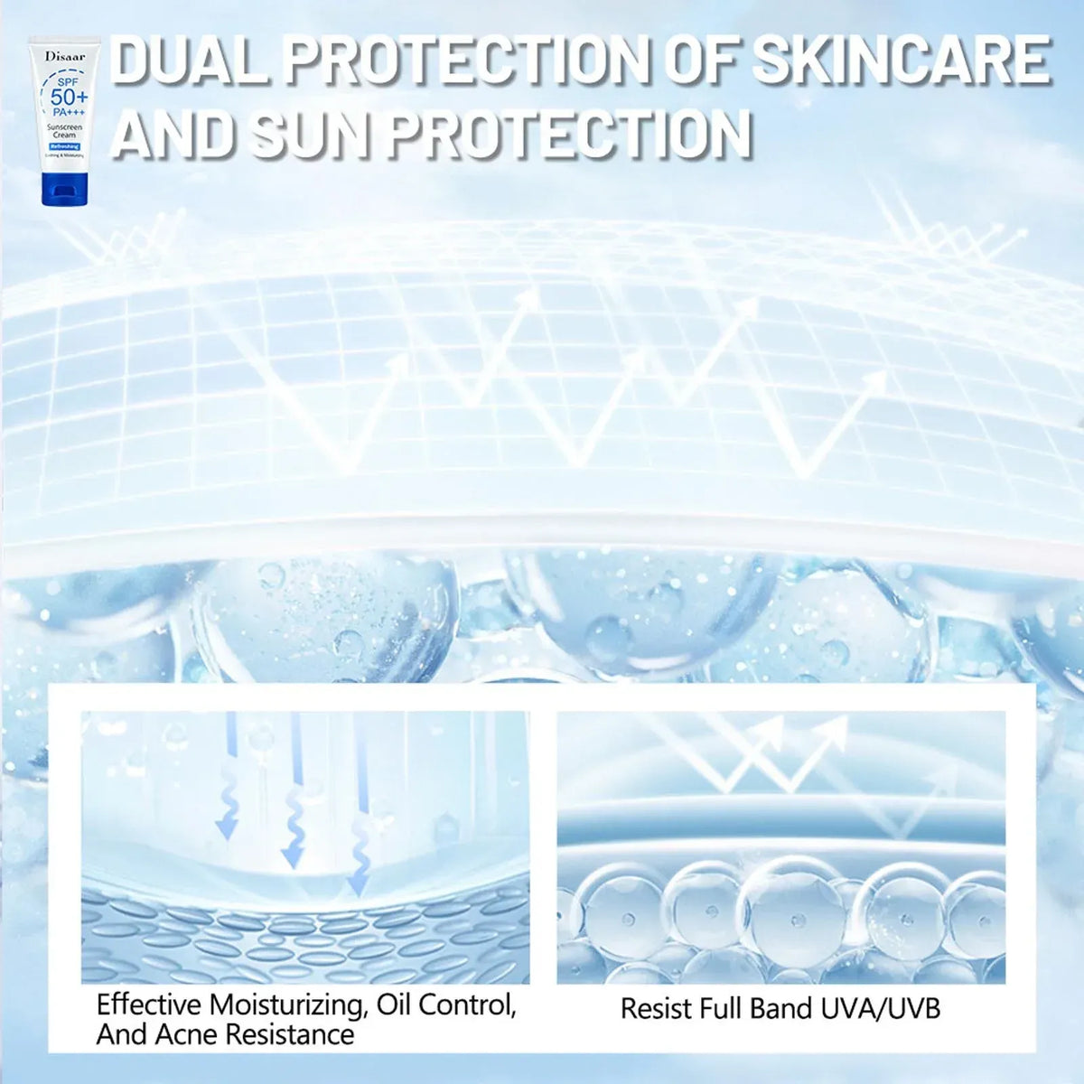 Disaar Salicylic Acid & Rose Extract Sunscreen Cream SPF 50 PA+++ - Buy Online in Pakistan at Cosmia.pk