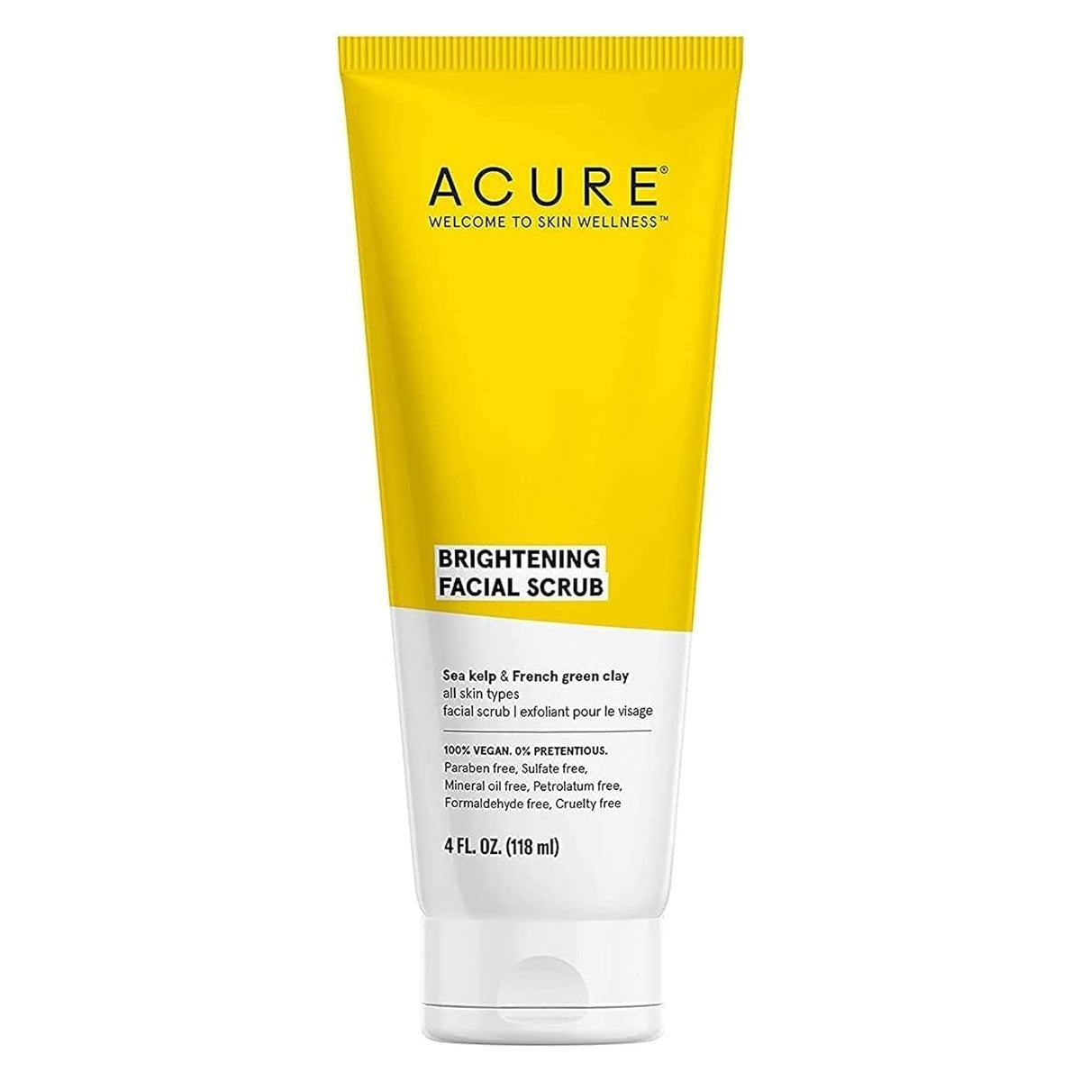Acure Brightening Facial Scrub 118ml tube front view buy online Pakistan