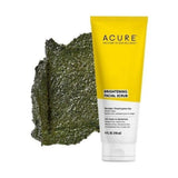 Acure Brightening Facial Scrub texture swatch with tube online in Pakistan