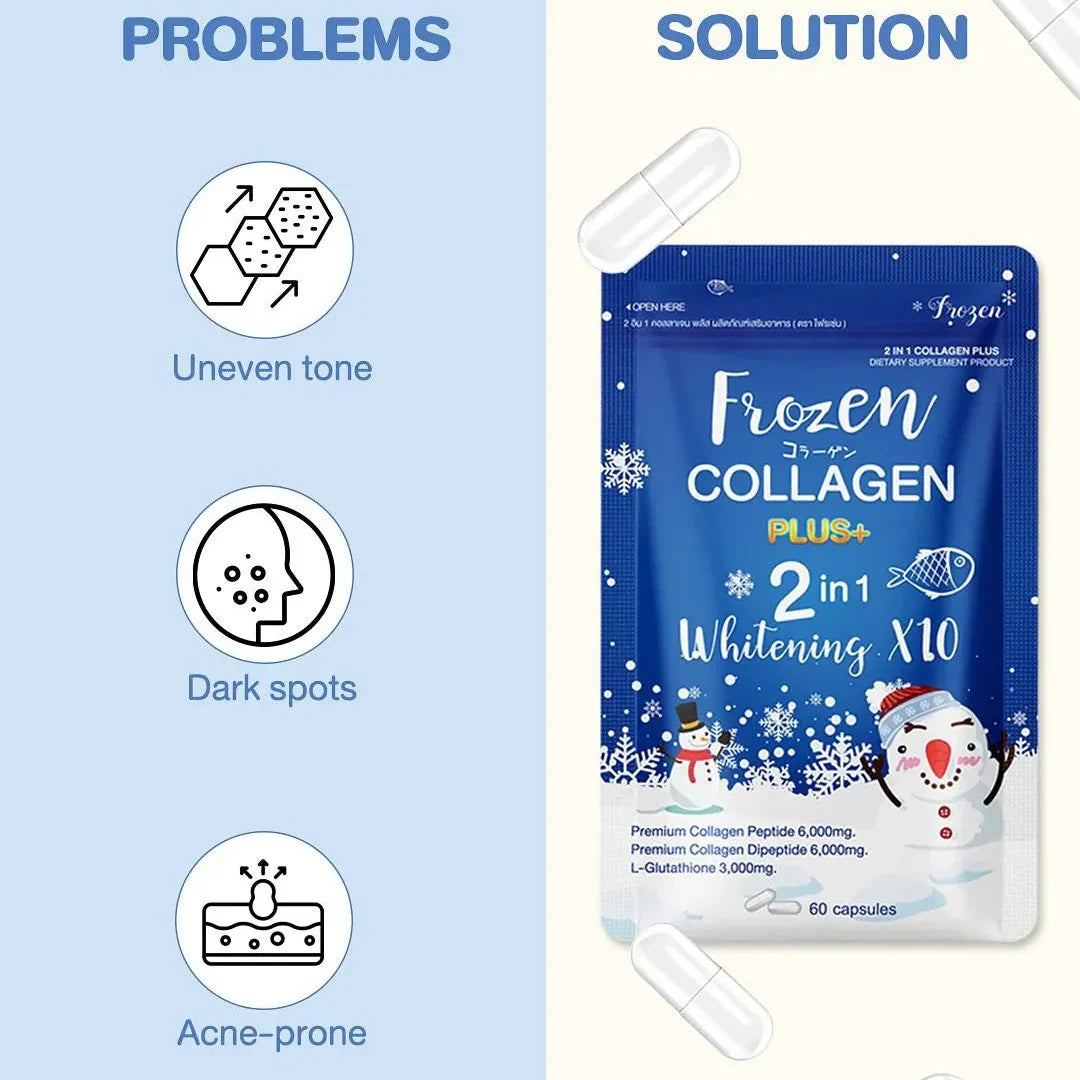 Frozen Collagen 2 in 1 Whitening Caps - 60 Capsules - Buy Online in Pakistan at Cosmia.pk