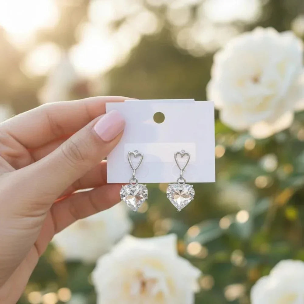 Korean Style Heart Earrings — Cute & Chic Accessory - Buy Online in Pakistan at Cosmia.pk