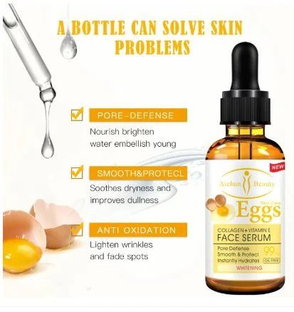 Aichun Beauty Eggs Face Serum benefits - pore defense, smooth and protect, anti oxidation