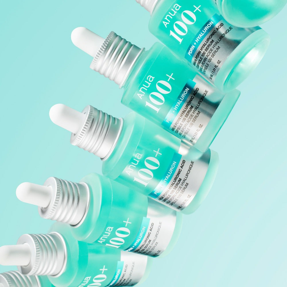 Anua PDRN Hyaluronic Acid Capsule 100 Serum 30ml bottles lineup — K-beauty hydrating serum online in Pakistan