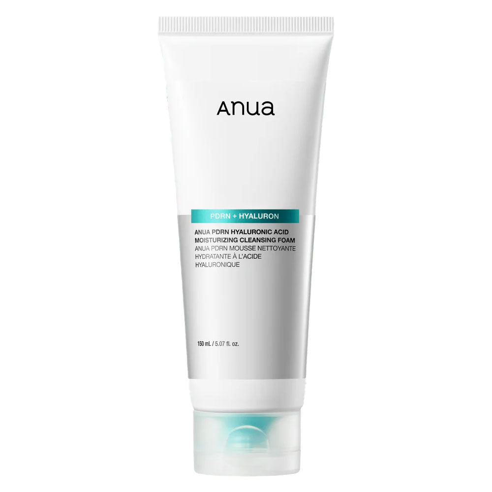 Anua PDRN Hyaluronic Acid Moisturizing Cleansing Foam 150ml packshot — PDRN + Hyaluron gentle cleanser at Cosmia.pk