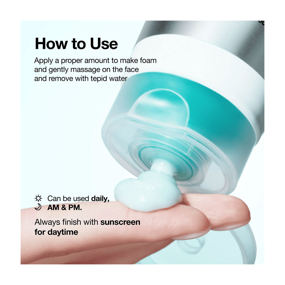 Anua PDRN Hyaluronic Acid Moisturizing Cleansing Foam 150ml how to use — dispense and lather, daily AM and PM cleansing