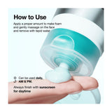 Anua PDRN Hyaluronic Acid Moisturizing Cleansing Foam 150ml how to use — dispense and lather, daily AM and PM cleansing