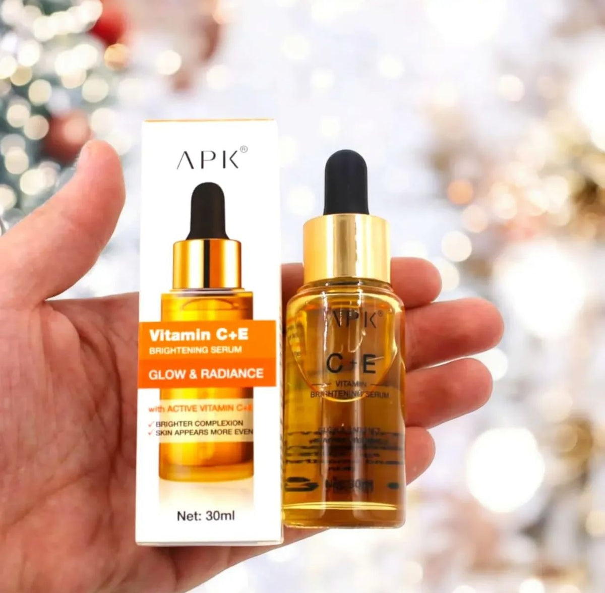 APK Vitamin C+E Glow and Radiance Serum 30ml bottle and box