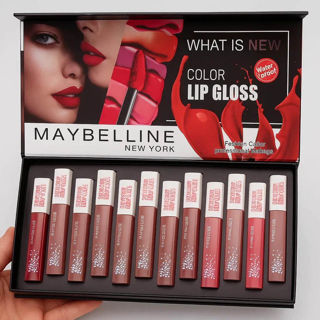 Maybelline lipgloss Set - Pack of 12 - Buy Online in Pakistan at Cosmia.pk