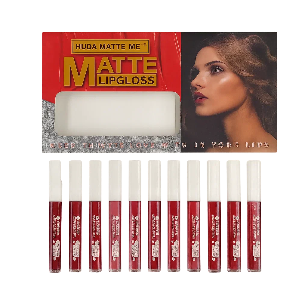 Huda Matte Me Matte Lip Gloss - 12 Pcs - Buy Online in Pakistan at Cosmia.pk