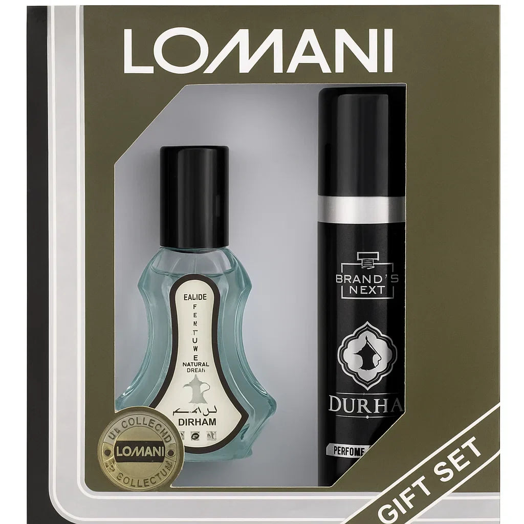 Lomani Dirham Perfume & Body Spray Gift Set – 2‑Piece Fragrance Duo - Buy Online in Pakistan at Cosmia.pk