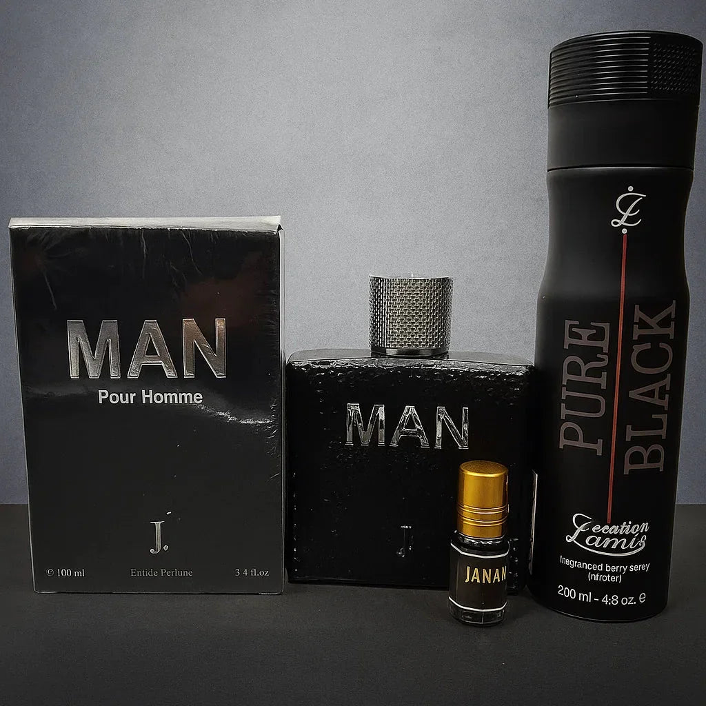 Men’s Fragrance Set – J. Janan Attar ( 3ml ) + J. MAN Perfume ( 100ml - Buy Online in Pakistan at Cosmia.pk