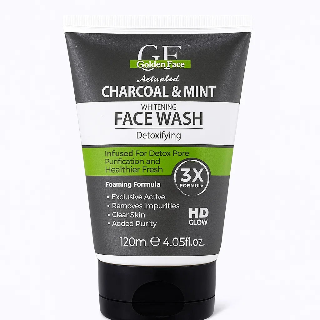 Golden Face Activated Charcoal & Mint Whitening Face wash - 120ml - Buy Online in Pakistan at Cosmia.pk