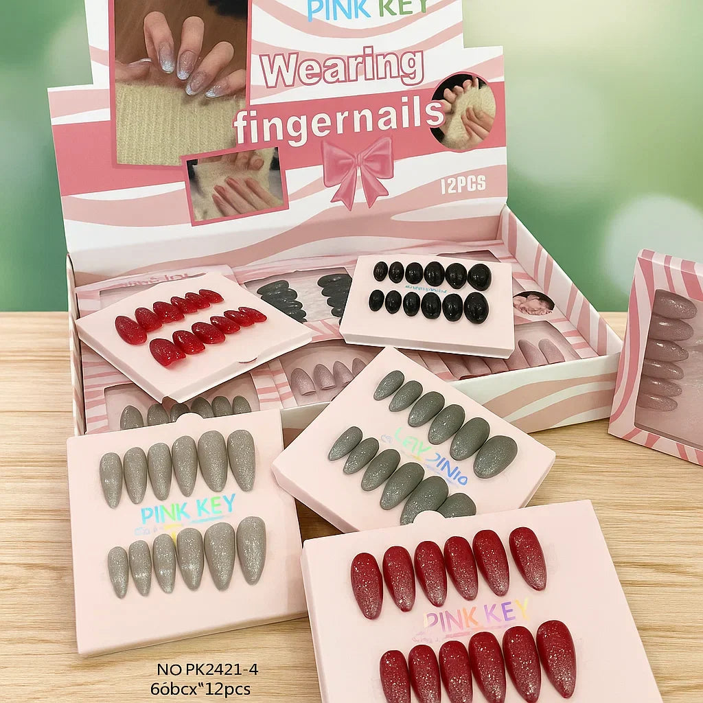 Pink Key Fancy Glittery Nails - Buy Online in Pakistan at Cosmia.pk
