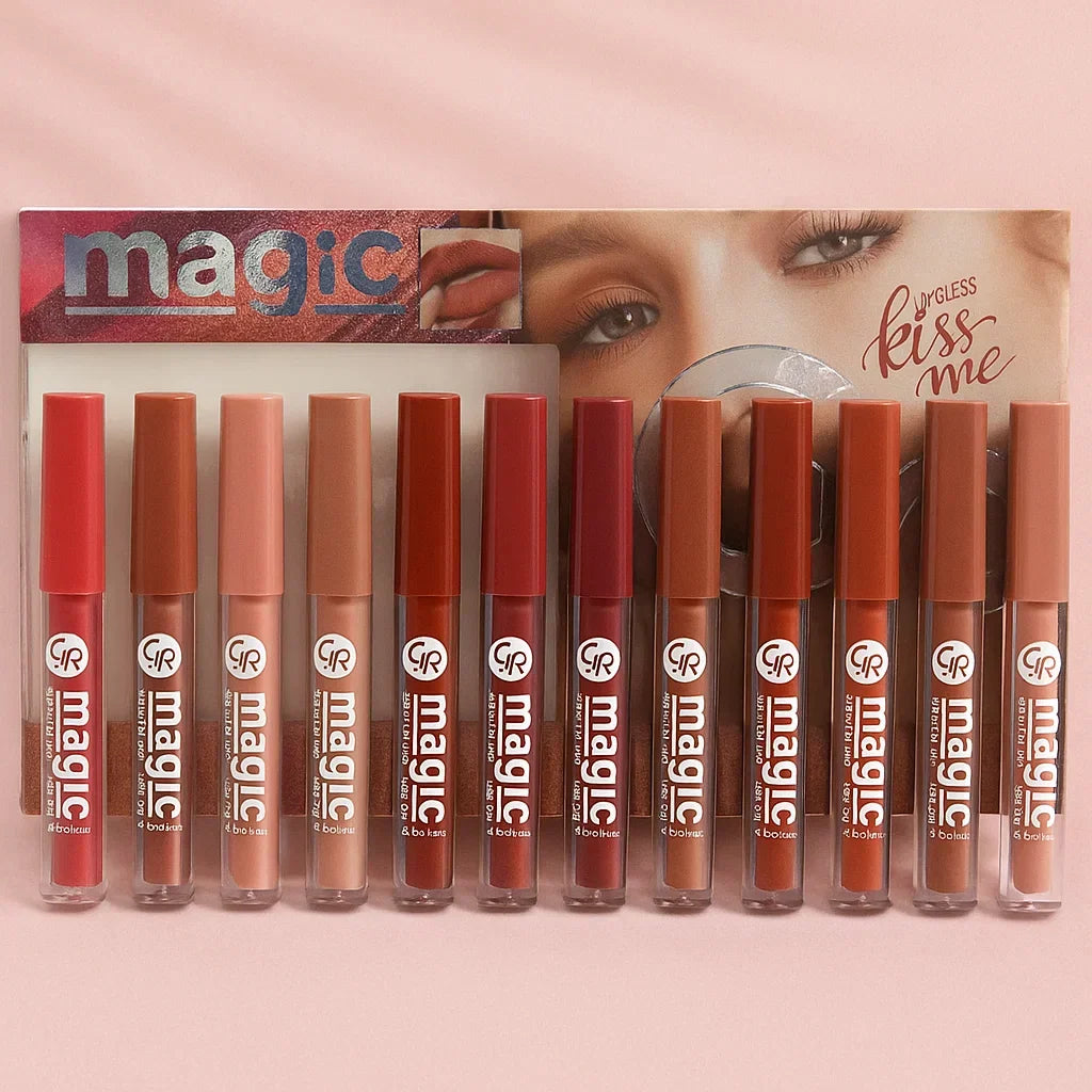 Quden Rose Soft And Matte Lip Gloss - 12 Pcs Set - Buy Online in Pakistan at Cosmia.pk