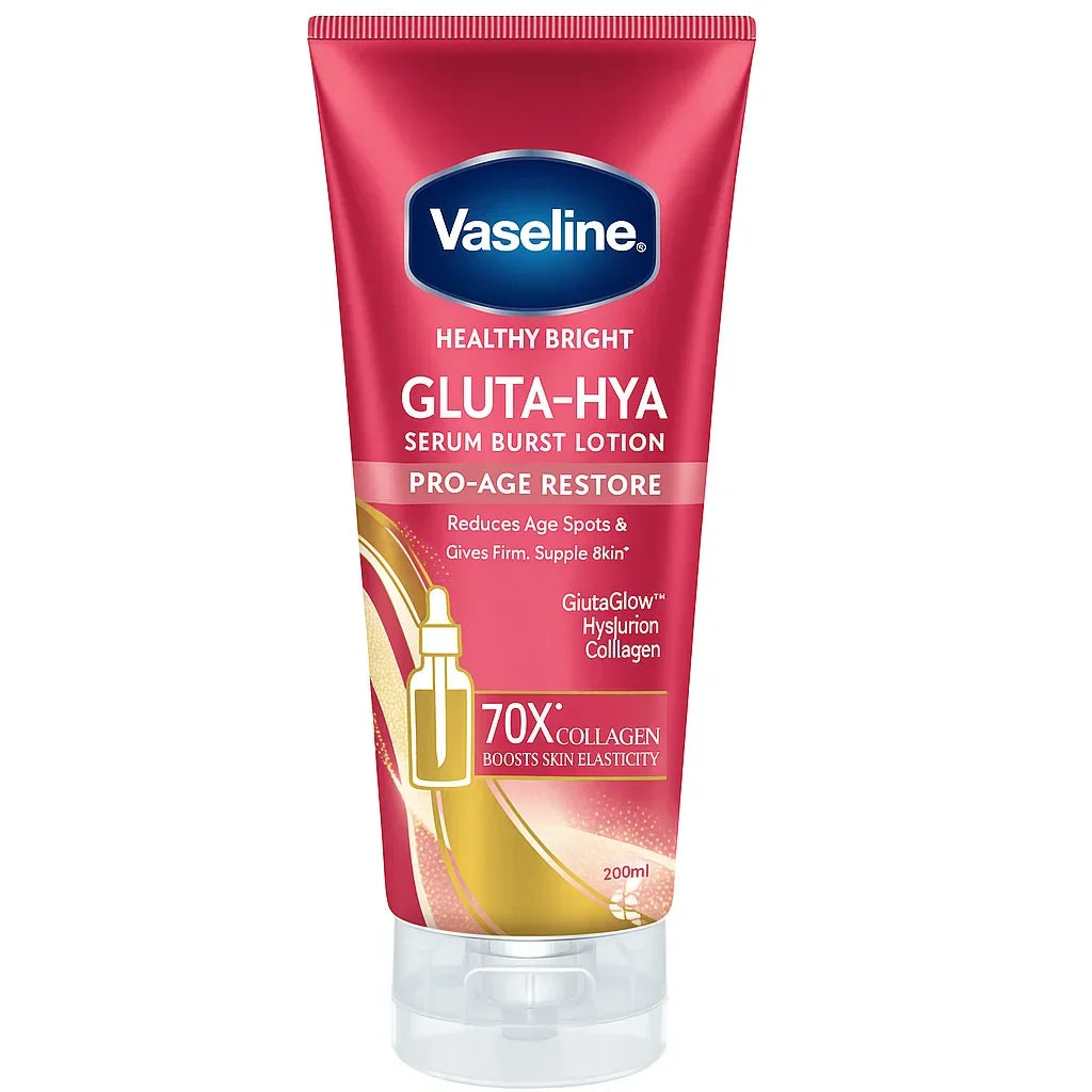 Vaseline Gluta-Hya Pro-Age Restore Serum Burst Lotion 70X – 200ml - Buy Online in Pakistan at Cosmia.pk