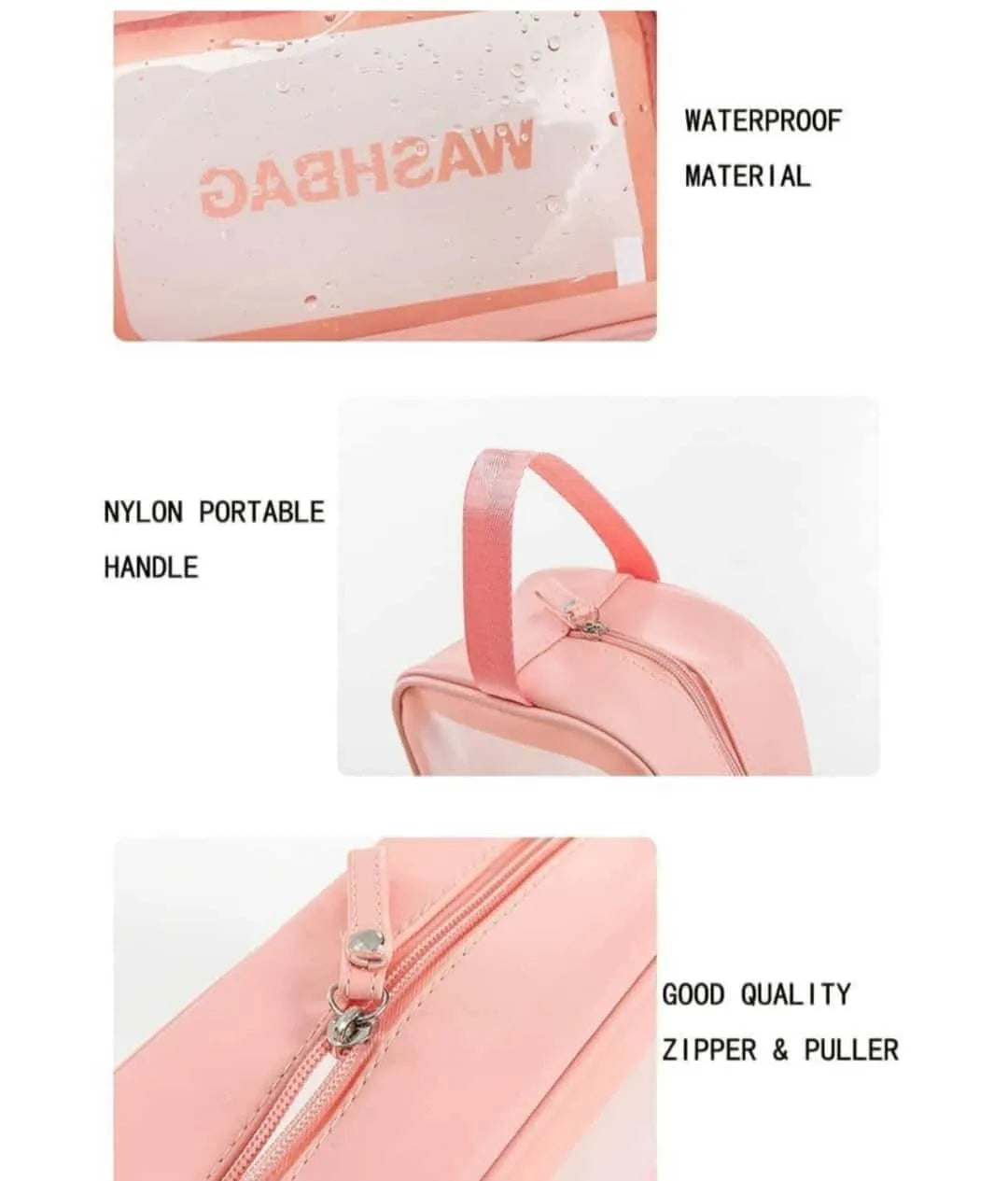 Women Portable Travel Wash Bag Transparent Waterproof Makeup Storage - Buy Online in Pakistan at Cosmia.pk